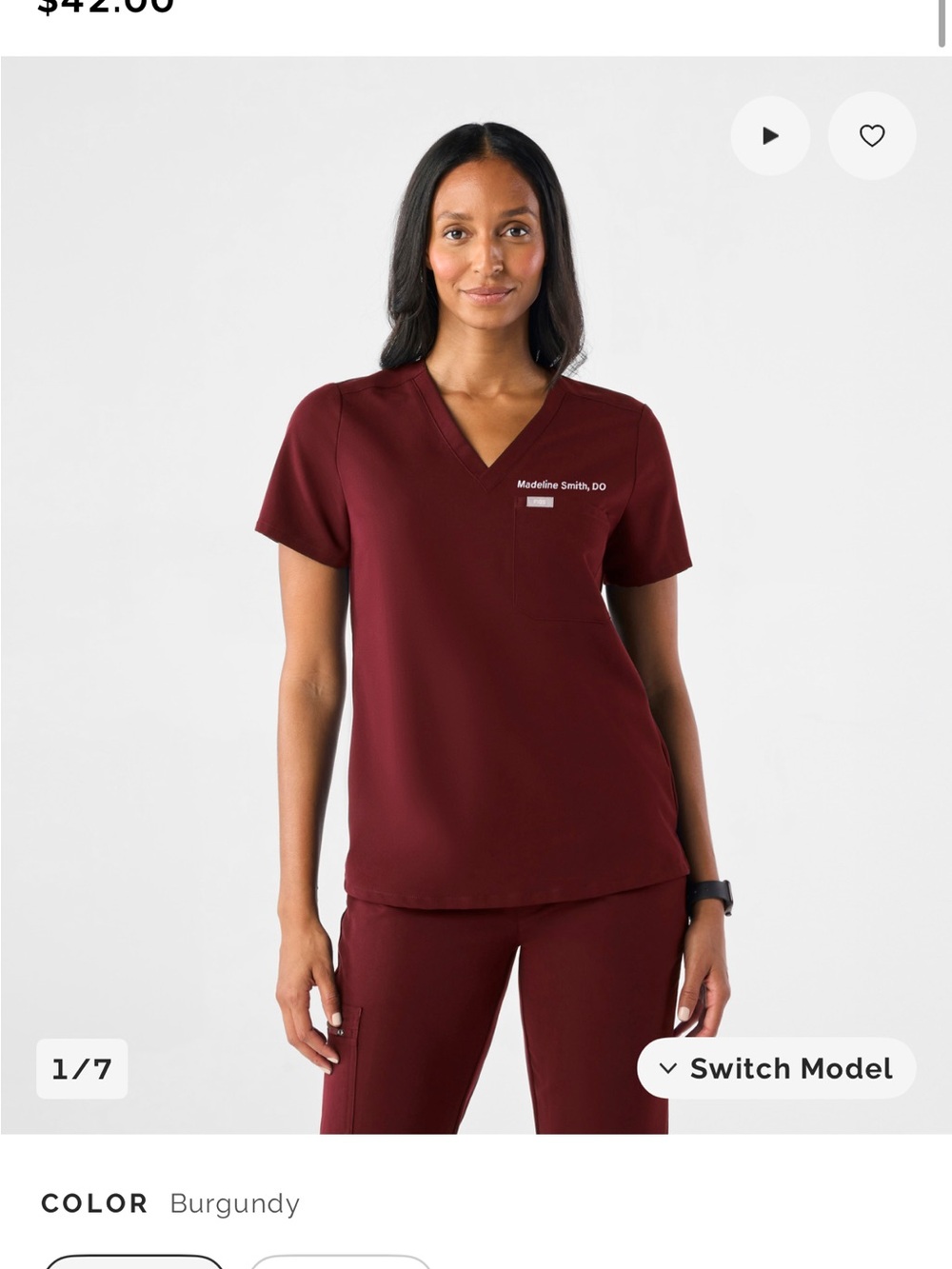 FIGS Women's Technical Top in Burgundy Plum
